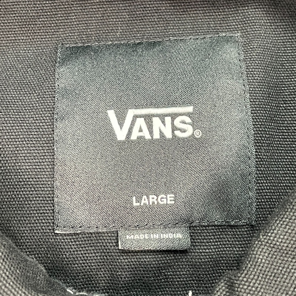 Vans Jacket Mens Large Halifax Anorak Black Canvas‎ 1/4 Zip Skater Streetwear - Picture 3 of 6